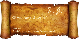 Körmendy József névjegykártya
