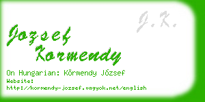 jozsef kormendy business card