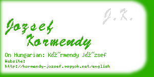 jozsef kormendy business card